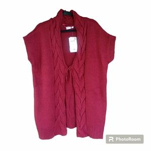NKD Outfit Classic Burgundy Cardigan Size 46 EU (SIZE 1X US) NWT